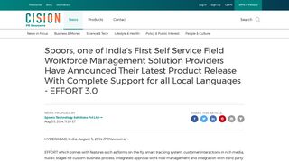 Spoors, one of India's First Self Service Field Workforce Management ...