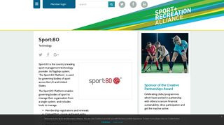 Partners | Sport:80 | Sport and Recreation Alliance
