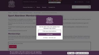 Sport Aberdeen Membership | Aberdeen City Council