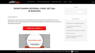 SportChamps Referral Code | Claim $50 Welcome Offer - Puntersport