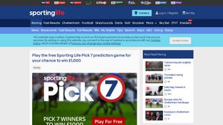Play the free Sporting Life Pick 7 prediction game for your chance to ...