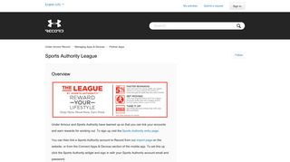 Sports Authority League – Under Armour Record