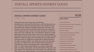 Install Sports Donkey Login