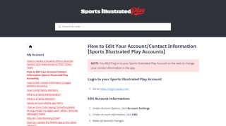 How to Edit Your Account/Contact Information [Sports Illustrated Play ...