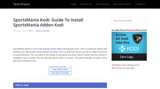 SportsMania Kodi- Guide To Install SportsMania Addon Kodi | Tech ...