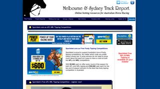 Sportsbet Free Foooty Tipping Comp - Melbourne Track Report