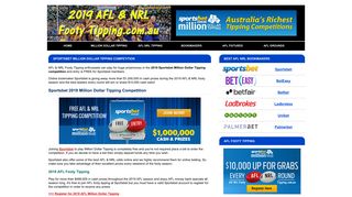 Million Dollar Tipping - Sportsbet AFL & NRL Tipping Comp