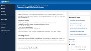 Troubleshooting Mobile Technical Issues – Sportsbet Help Centre