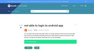 Solved: not able to login to android app - The Spotify Community