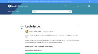Solved: Login issue. - The Spotify Community