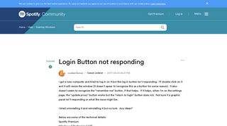 Solved: Login Button not responding - The Spotify Community