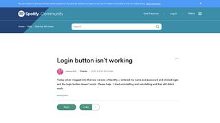Login button isn't working - The Spotify Community