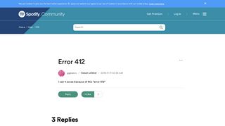 Error 412 - The Spotify Community