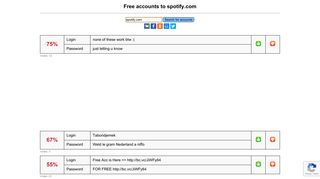 spotify.com - free accounts, logins and passwords