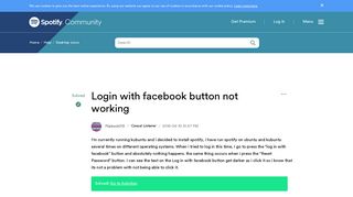 Solved: Login with facebook button not working - The Spotify Community
