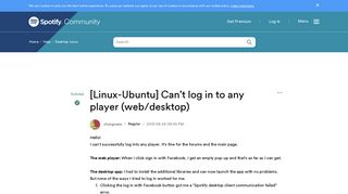 Solved: [Linux-Ubuntu] Can't log in to any player (web/des ...