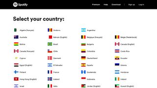 Select your country - Spotify