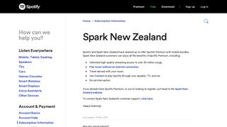 Spark New Zealand - Spotify