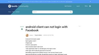 Solved: android client can not login with Facebook - The Spotify ...