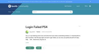 Login Failed PS4 - The Spotify Community