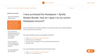 I have purchased the Headspace + Spotify Student Bundle. How do I ...