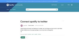 Connect spotify to twitter - The Spotify Community