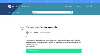Solved: Cannot login on android - The Spotify Community