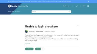 Unable to login anywhere - The Spotify Community