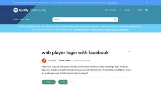 web player login with facebook - The Spotify Community