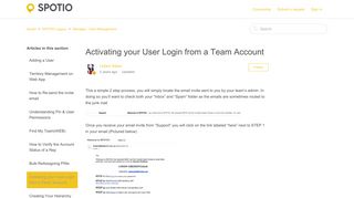 Activating your User Login from a Team Account – Spotio