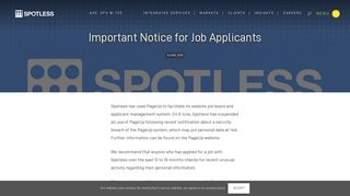 Important Notice for Job Applicants | Spotless