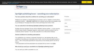 Spotlight publishing house - subscription cancellation - Spotlight Verlag