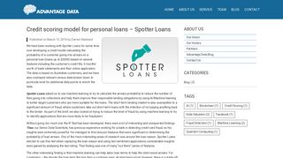 Credit scoring model for personal loans – Spotter Loans - Advantage ...
