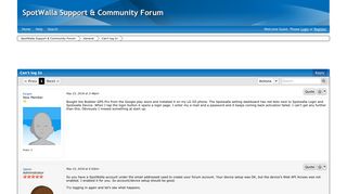 Can't log In | SpotWalla Support & Community Forum