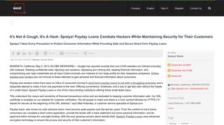 It's Not A Cough, It's A Hack: Spotya! Payday Loans Combats ...