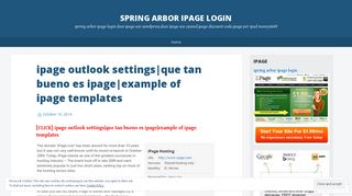 spring arbor ipage login - WordPress.com