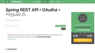 Spring REST API + OAuth2 + AngularJS | Baeldung