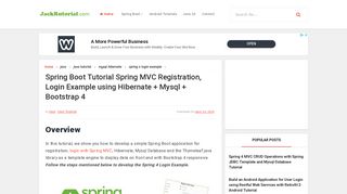 Spring Boot Tutorial Spring MVC Registration, Login Example using ...