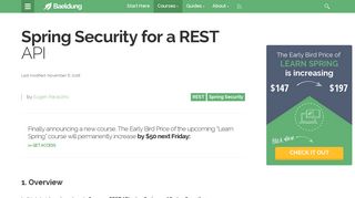 Spring Security for a REST API | Baeldung