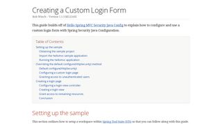 Creating a Custom Login Form - Spring