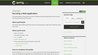 Getting Started · Securing a Web Application - Spring