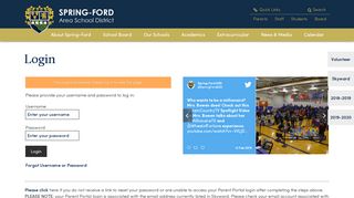 Parent Portal Login - Spring-Ford Area School District