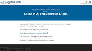 Spring MVC and MongoDB tutorial - Java EE