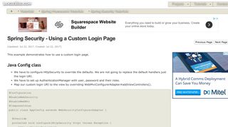 Spring Security - Using a Custom Login Page - LogicBig
