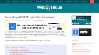 Secure Spring REST API using Basic Authentication - WebSystique