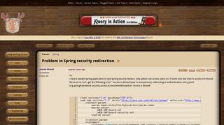 Problem in Spring security redirection (Spring forum at Coderanch)