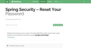 Spring Security – Reset Your Password | Baeldung
