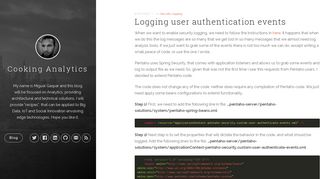Logging user authentication events - Cooking Analytics