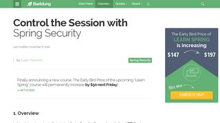Control the Session with Spring Security | Baeldung