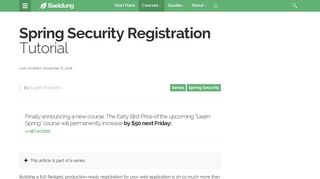 Spring Security Registration Tutorial | Baeldung